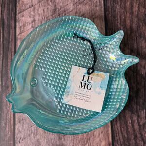 LUMO Turkish Glass Fish Bowl Aqua Glass Candy Dish